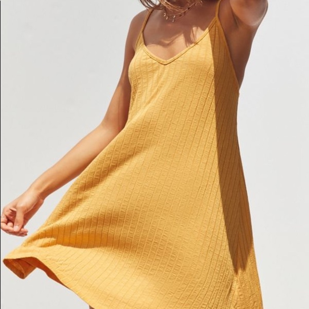 Silence and Noise Wide Ribbed Knit Slip Dress